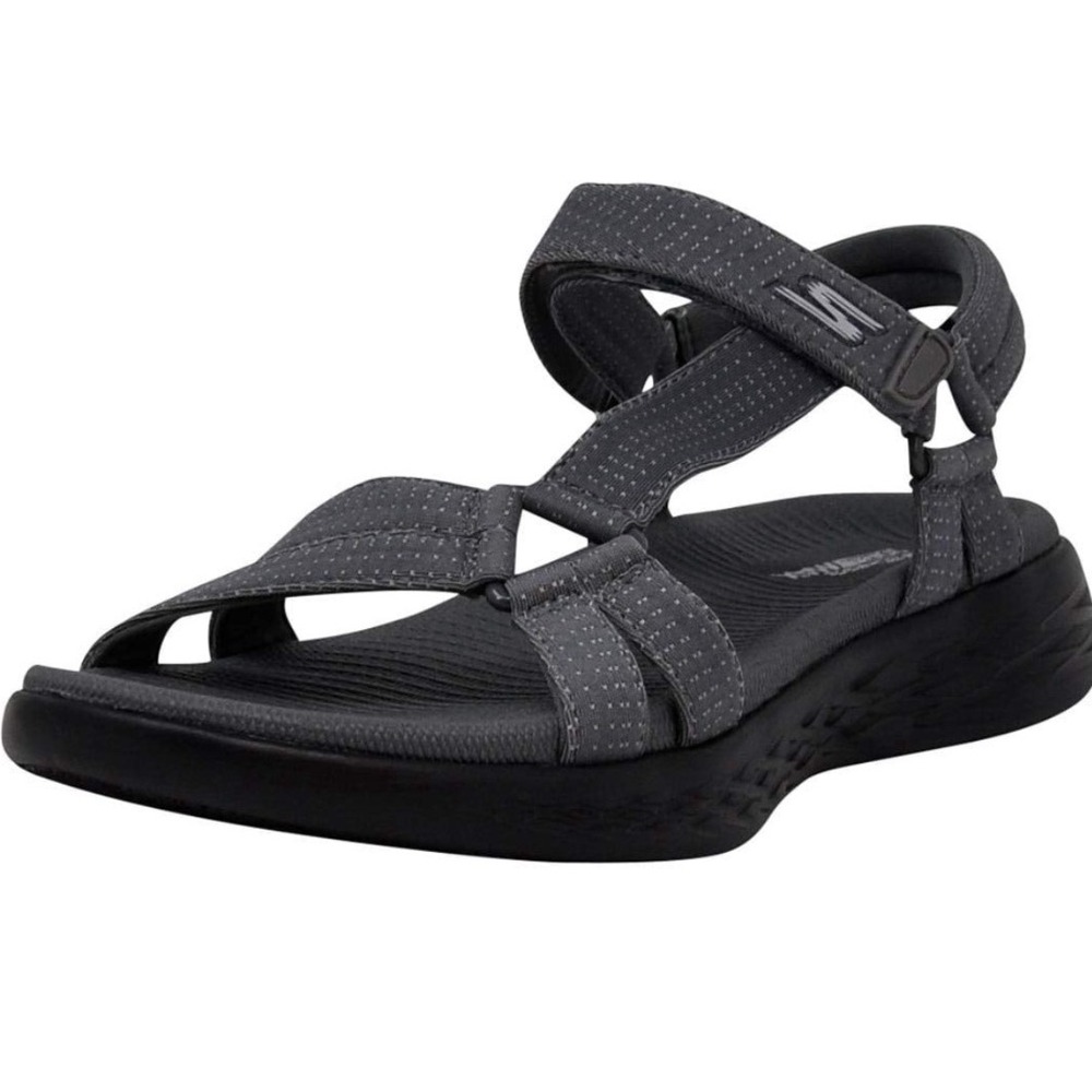 Skechers On-the-GO 600 Brilliancy Black Strappy Sandals Women's Size 10